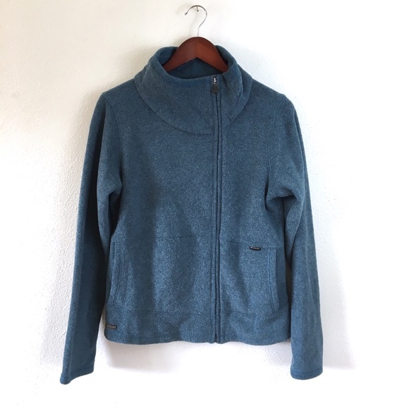 Columbia Jackets & Blazers - Columbia Teal Asymmetrical Fleece Zip Up Jacket